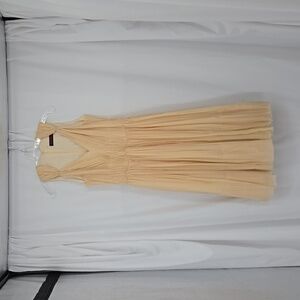 Martin Grant Cream Silk Sundress Gathered Detailing Breast and Skirt Size M